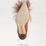 jp Sam Edelman 女性 アンソニー フェザー ミュール ポンプ ココアブラウンのサテン 4NFV0P726 履物 - Image 6