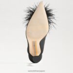 jp Sam Edelman 女性 アンソニー フェザー ミュール ポンプ 黒のサテン 4NFV0P725 履物 - Image 6