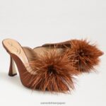 jp Sam Edelman 女性 アンソニー フェザー ミュール ポンプ ココアブラウンのサテン 4NFV0P726 履物 - Image 7
