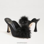 jp Sam Edelman 女性 アンソニー フェザー ミュール ポンプ 黒のサテン 4NFV0P725 履物 - Image 7