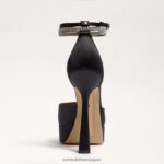 jp Sam Edelman 女性 アンディ プラットフォーム ヒール 黒のサテン 4NFV0P761 履物 - Image 5