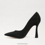 jp Sam Edelman 女性 アントニア ポインテッドトゥ パンプス 黒いスエード 4NFV0P841 履物 - Image 4