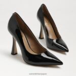 jp Sam Edelman 女性 アントニア ポインテッドトゥ パンプス ブラックパテント 4NFV0P838 履物 - Image 7