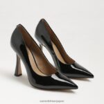 jp Sam Edelman 女性 アントニア ポインテッドトゥ パンプス ブラックパテント 4NFV0P838 履物