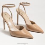 jp Sam Edelman 女性 アヴリル スリングバック ポンプ 黄金の砂の特許 4NFV0P735 履物