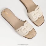 jp Sam Edelman 女性 イリーナ スライドサンダル モダンアイボリー/バナナクリーム 4NFV0P2 履物 - Image 6