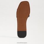 jp Sam Edelman 女性 イリーナ スライドサンダル 黒トカゲ 4NFV0P3 履物 - Image 6