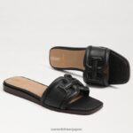 jp Sam Edelman 女性 イリーナ スライドサンダル 黒トカゲ 4NFV0P3 履物 - Image 7
