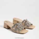 jp Sam Edelman 女性 ウィンター スライド ブロック ヒール サンダル 金箔 4NFV0P185 履物