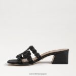 jp Sam Edelman 女性 ウィンター スライド ブロック ヒール サンダル 黒 4NFV0P186 履物 - Image 4