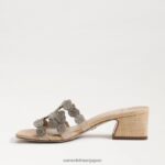 jp Sam Edelman 女性 ウィンター スライド ブロック ヒール サンダル 金箔 4NFV0P185 履物 - Image 4