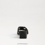 jp Sam Edelman 女性 ウィンター スライド ブロック ヒール サンダル 黒 4NFV0P186 履物 - Image 5