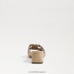 jp Sam Edelman 女性 ウィンター スライド ブロック ヒール サンダル 金箔 4NFV0P185 履物 - Image 5