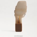 jp Sam Edelman 女性 ウィンター スライド ブロック ヒール サンダル 金箔 4NFV0P185 履物 - Image 6