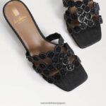 jp Sam Edelman 女性 ウィンター スライド ブロック ヒール サンダル 黒 4NFV0P186 履物 - Image 7