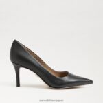 jp Sam Edelman 女性 ウィーン キトゥン ヒール ポンプ 黒い革 4NFV0P209 履物 - Image 2