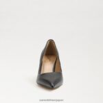 jp Sam Edelman 女性 ウィーン キトゥン ヒール ポンプ 黒い革 4NFV0P209 履物 - Image 3