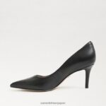 jp Sam Edelman 女性 ウィーン キトゥン ヒール ポンプ 黒い革 4NFV0P209 履物 - Image 4
