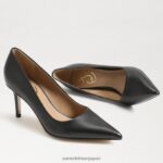 jp Sam Edelman 女性 ウィーン キトゥン ヒール ポンプ 黒い革 4NFV0P209 履物 - Image 7