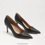 jp Sam Edelman 女性 ウィーン キトゥン ヒール ポンプ 黒い革 4NFV0P209 履物