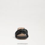 jp Sam Edelman 女性 ウェイロンブロックヒールスライド 黒の織り 4NFV0P346 履物 - Image 3
