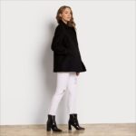 jp Sam Edelman 女性 ウールピーコートジャケット 黒 4NFV0P1158 衣服
