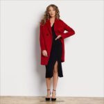 jp Sam Edelman 女性 ウールブレンドピーコート 赤 4NFV0P1239 衣服