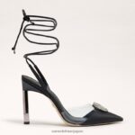 jp Sam Edelman 女性 エイドリアンストラップスティレット 黒いスエード 4NFV0P269 履物 - Image 2