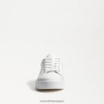jp Sam Edelman 女性 エチル レースアップ スニーカー 白い革 4NFV0P342 履物 - Image 3