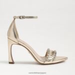 jp Sam Edelman 女性 エブリンのストラップ付きヒール 金箔 4NFV0P610 履物 - Image 2