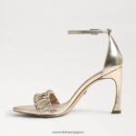 jp Sam Edelman 女性 エブリンのストラップ付きヒール 金箔 4NFV0P610 履物 - Image 4