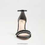 jp Sam Edelman 女性 エブリンのストラップ付きヒール 黒のサテン 4NFV0P609 履物 - Image 3