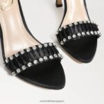 jp Sam Edelman 女性 エブリンのストラップ付きヒール 黒のサテン 4NFV0P609 履物 - Image 7