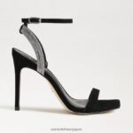 jp Sam Edelman 女性 オフィーリア アンクルストラップ ヒール 黒いスエード 4NFV0P537 履物 - Image 2