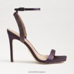 jp Sam Edelman 女性 オフィーリア アンクルストラップ ヒール ナスサテン 4NFV0P539 履物 - Image 2