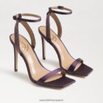 jp Sam Edelman 女性 オフィーリア アンクルストラップ ヒール ナスサテン 4NFV0P539 履物