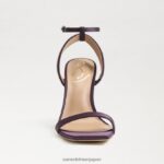 jp Sam Edelman 女性 オフィーリア アンクルストラップ ヒール ナスサテン 4NFV0P539 履物 - Image 3