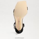 jp Sam Edelman 女性 オフィーリア アンクルストラップ ヒール 黒いスエード 4NFV0P537 履物 - Image 6