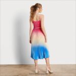 jp Sam Edelman 女性 オンブルプリーツミディドレス ブルーピンク 4NFV0P1131 衣服 - Image 4