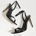 jp Sam Edelman 女性 オーキッドストラップヒール ブラックパテント 4NFV0P800 履物 - Image 7