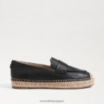 jp Sam Edelman 女性 カイ エスパドリーユ フラット ローファー 黒い革 4NFV0P202 履物 - Image 2