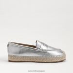 jp Sam Edelman 女性 カイ エスパドリーユ フラット ローファー ソフトシルバー 4NFV0P203 履物 - Image 2