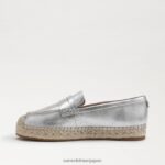 jp Sam Edelman 女性 カイ エスパドリーユ フラット ローファー ソフトシルバー 4NFV0P203 履物 - Image 4