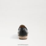jp Sam Edelman 女性 カイ エスパドリーユ フラット ローファー 黒い革 4NFV0P202 履物 - Image 5
