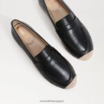 jp Sam Edelman 女性 カイ エスパドリーユ フラット ローファー 黒い革 4NFV0P202 履物 - Image 7