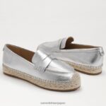 jp Sam Edelman 女性 カイ エスパドリーユ フラット ローファー ソフトシルバー 4NFV0P203 履物 - Image 7