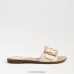jp Sam Edelman 女性 ガイジ スライドサンダル 漂白小麦 4NFV0P32 履物 - Image 2
