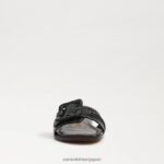 jp Sam Edelman 女性 ガイジ スライドサンダル 黒い革 4NFV0P26 履物 - Image 3