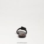 jp Sam Edelman 女性 ガイジ スライドサンダル 黒い革 4NFV0P26 履物 - Image 5