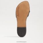 jp Sam Edelman 女性 ガイジ スライドサンダル 黒い革 4NFV0P26 履物 - Image 6